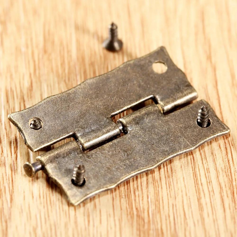 Cabinet Door Furniture Hinge 36*23mm Jewelry Wood Boxes Decorative Hinges Furniture Fittings +Screws +Storage Box