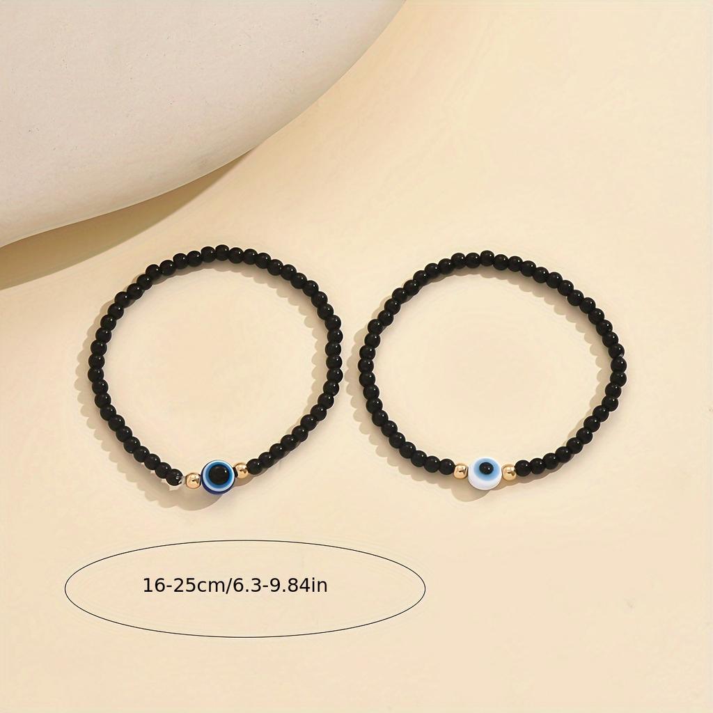 Blue Evil Eye Bracelet Duo – Trendy Matching Set for a Unique Everyday Look