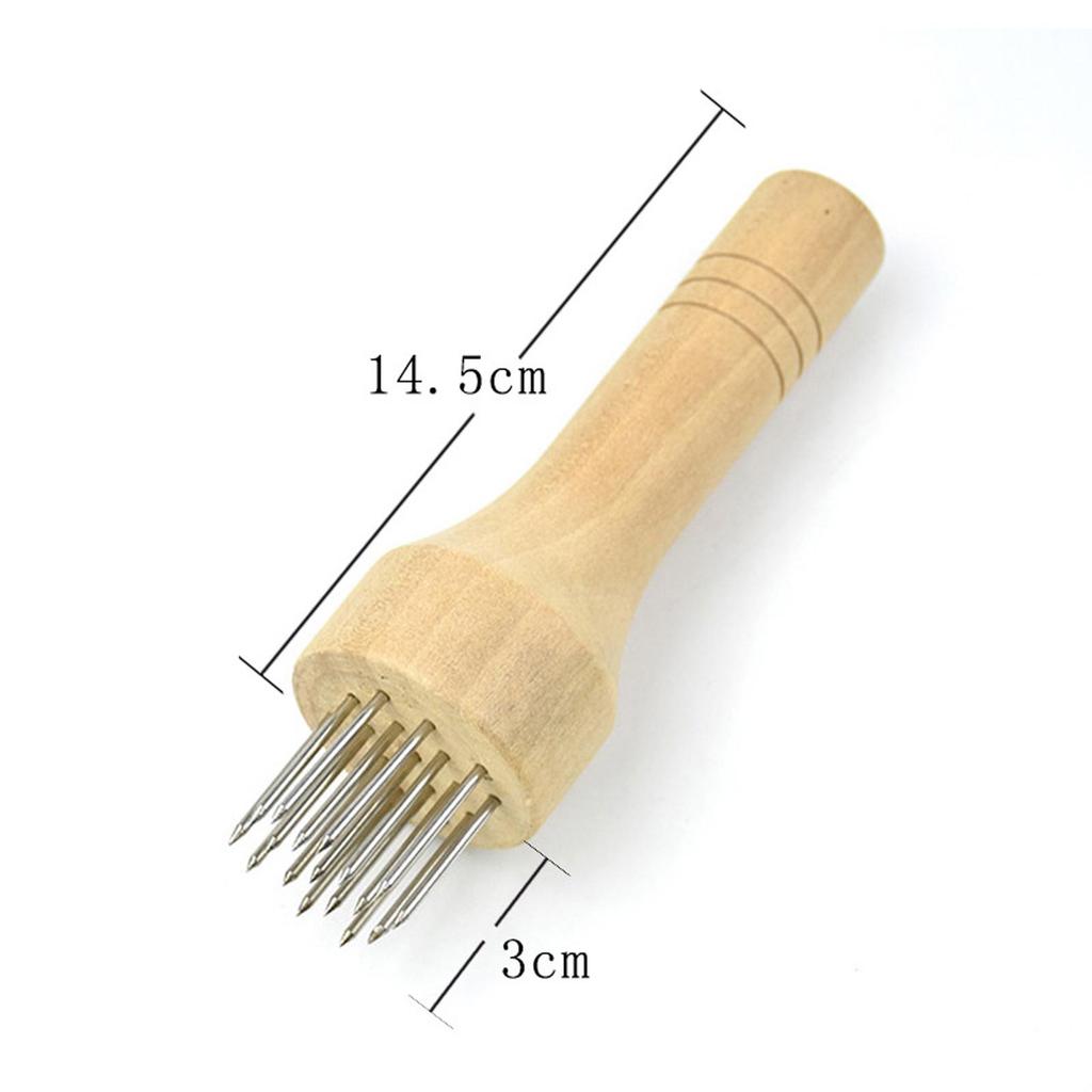 Portable Meat Tenderizer Kitchen Cooking Tool with Wooden Handle for Steak Fish Tenderizing Chicken Beef