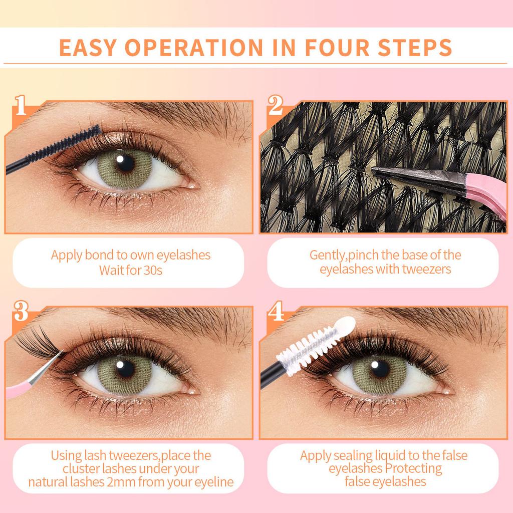 640 Tufts Of D-Curve Single Tufts Of False Eyelashes Segmented Grafting 10-16Mmdiy Thick Eyelashes