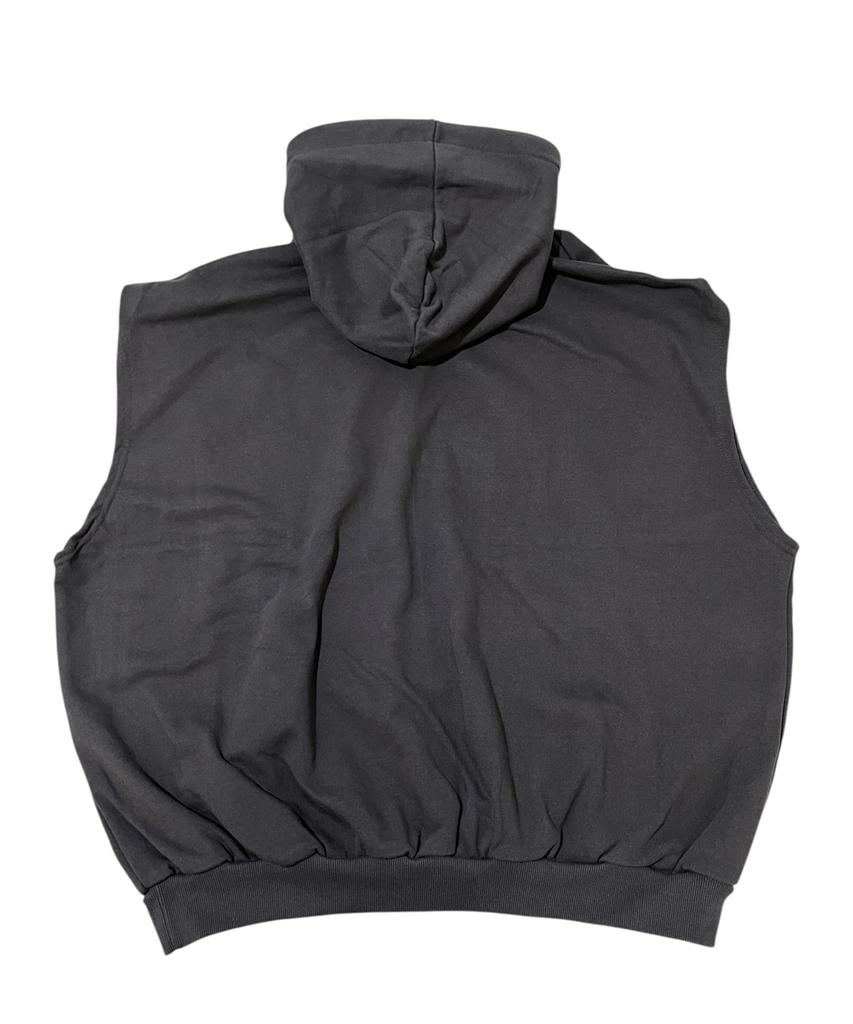 Sk8Er Rock Forced Happiness Sweat Hood Vest ((Charcoal))