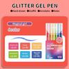 Set Nastro Washi Glitterato Festivo di Natale e Penna Gel Super Flash - 72 Colori, Grande Capacità per Straordinari Effetti Artistici