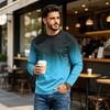 Men's Raglan Long Sleeve T-Shirt Neck Casual Top for Everyday Wear