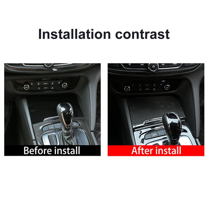 Carbon Fiber Center Control Cup Holder Panel Cover Trim Sticker For Buick Regal 2017- Accessories