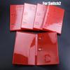 Transparent Game Card Box Plastic Red Storage Case Box with Book Holder Cartridge Holder Shell for Switch 2 For Inserted Cover