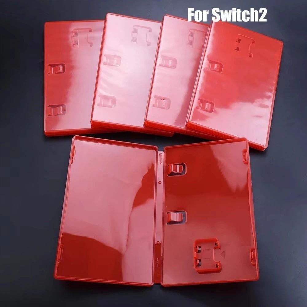 Transparent Game Card Box Plastic Red Storage Case Box with Book Holder Cartridge Holder Shell for Switch 2 For Inserted Cover