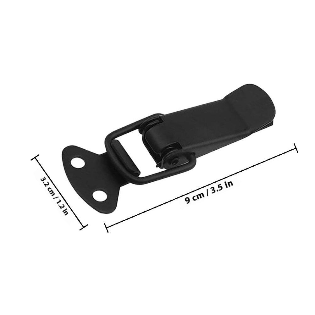

4Set Easy Press Spring Loaded Toggle Latch Iron Cabinet Latches for Doors Windows Boxes Shutter Rv Garage Chest Hardware Black
