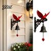Unique Housewarming Present Red Bird Wall Mounted Doorbell Resin Garden Hanging Bell Outdoor Artistic Door Chime for Living Room Weatherproof