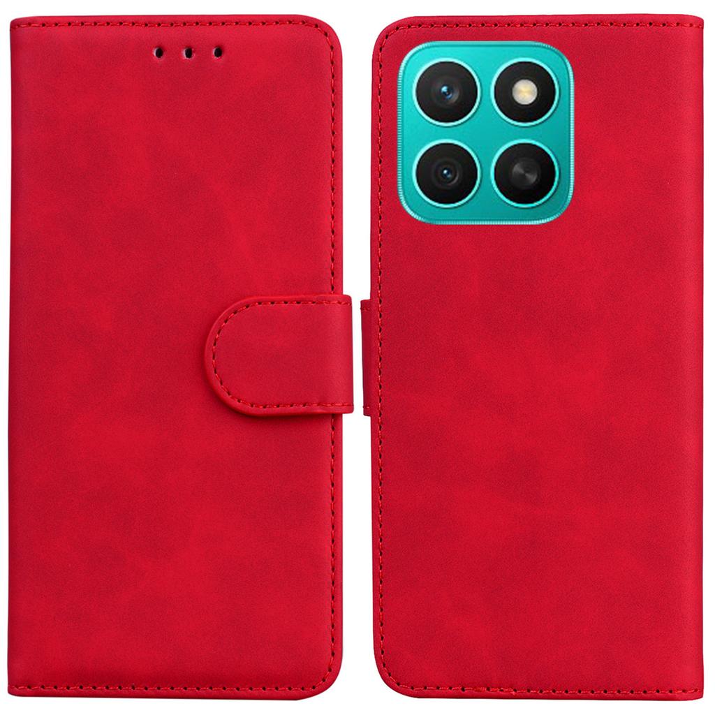 For Honor X8c 4G Case Solid Color Leather Wallet Phone Cover