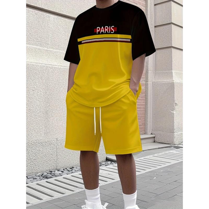 Fashion Printed Loose Suit Men's Casual Simple Sport Wear Men’s