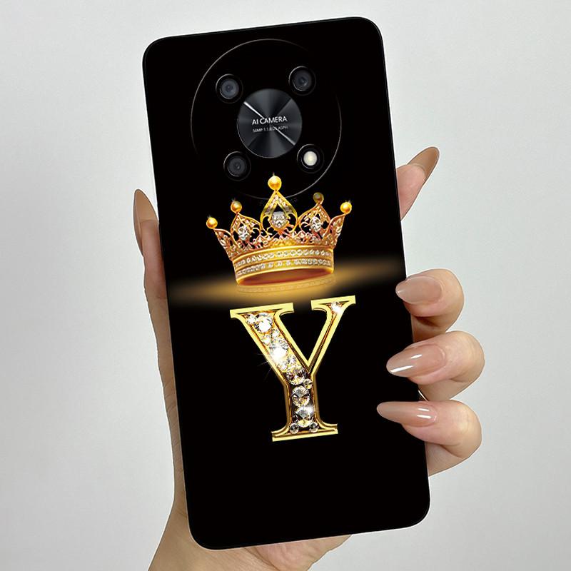 For Huawei Nova Y90 (CTR-LX2) / Nova Y91 (STG-LX1) Fashion Initial Letter Couple Phone Case Soft Silicone TPU Protective Casing