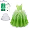 Girls Princess Tiana Dress Up Costume Cosplay Princess and The Frog Clothing Birthday Party Halloween Fancy Ball Gown