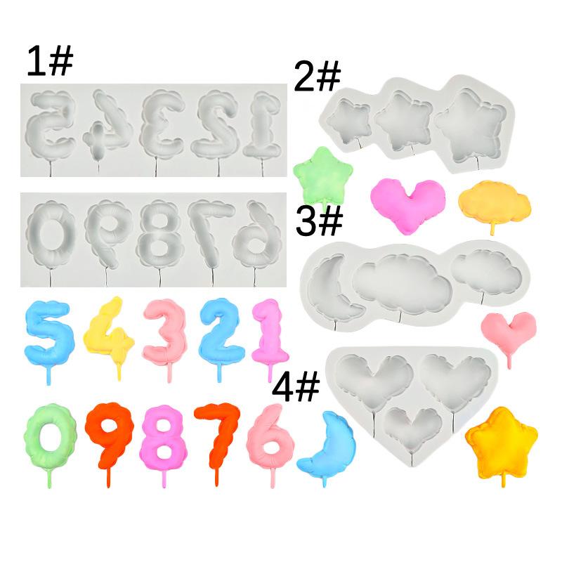 Number Lollipop Silicone Sugarcraft Mold Resin Tools Cupcake Fondant Cake Decorating Tools