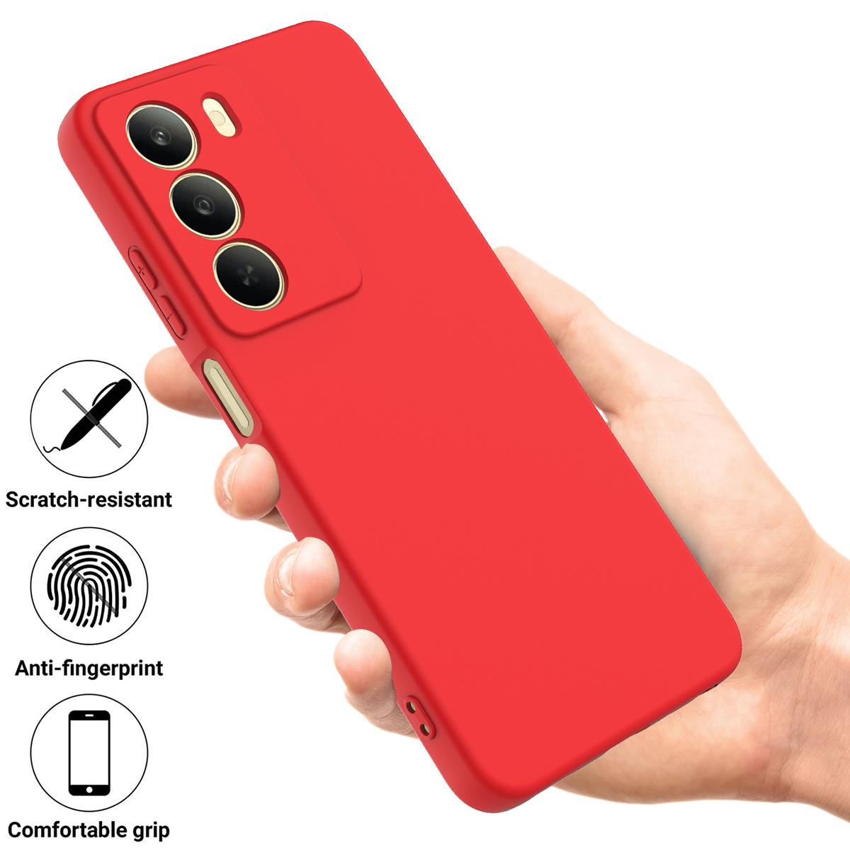 

For Realme 14x 5G Liquid Silicone Case Phone Back Cover with Hand Strap Green