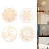 Geometric Wood Wall Art Hollow Craft Traditional 11.8'' Wooden Wall Decor Abstract Ornament for Dining Room Farmhouse Bedroom