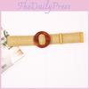 Waist And Weave Rope Wooden Round Buckle Women Belt Clothing Gift Accessories