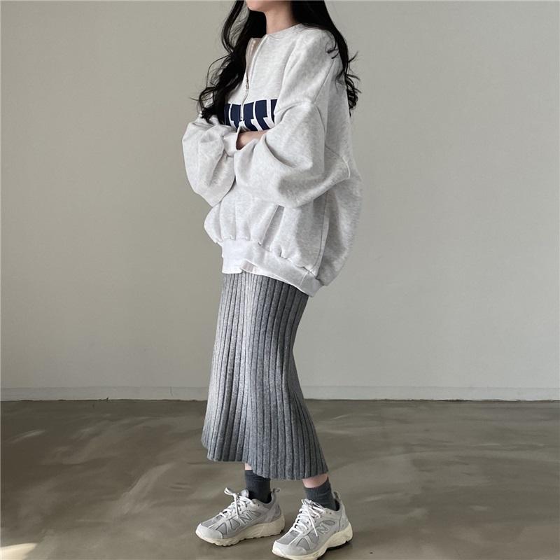 Felpa da Donna con Mezza Zip Stampa Lettere Vestibilità Larga Casual Collo Alto Pullover