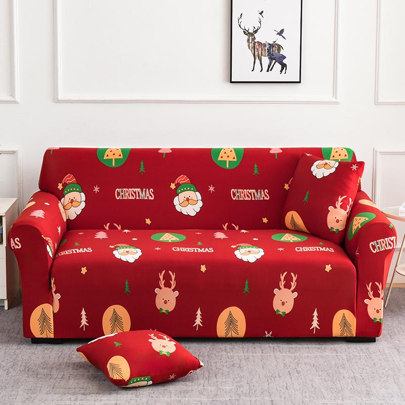 Christmas Sofa Cover Stretch Slip Covers Plastic Furniture Protector Spandex Couch Cover For Party El Banquet Washable