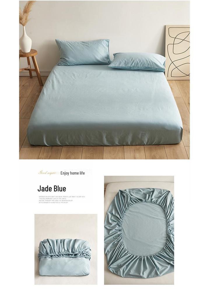 80s-Inspired Brushed Cotton Fitted Sheet & Solid Duvet Cover - Single, Autumn/Winter