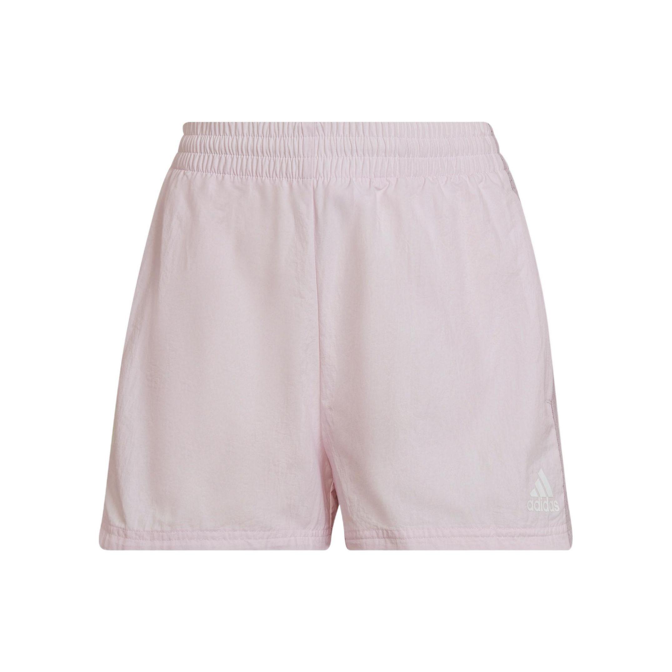 

Adidas Blu Q2 Logo Stripe Straight-Leg Sports Shorts Women Bottoms Pink HC9149 L