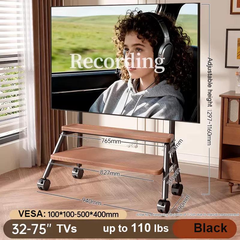New Mobile TV Stand for Most 32-75 Inches TVs Portable Floor TV Stand with Locking Wheels ocking Wheels up to 110 Lbs