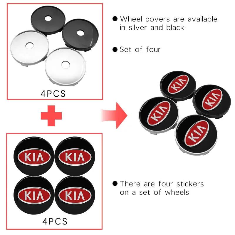 4 Stück 60mm Auto Styling Radnabenkappen Abdeckung Emblem Abzeichen Für Kia Ceed Picanto Rio 3 5 K3 K5 Sorento Optoma Soul Zubehör