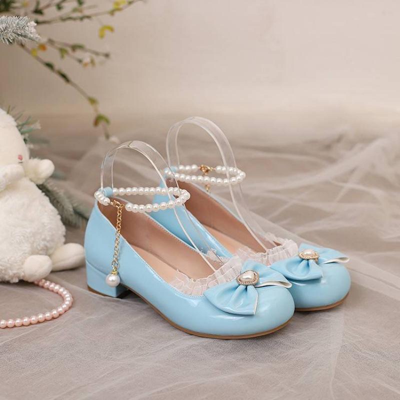 

Новые туфли принцессы на мягкой подошве для девочек, с пряжкой, однотонные, с бантом, милые, женственные, кожаные туфли, на четыре сезона, детские одинарные туфли, женские 39 (inner length 24.5cm) синий