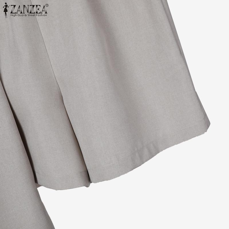 ZANZEA Womens Sleeveless Tank Tops and Shorts Summer Two Piece Sets