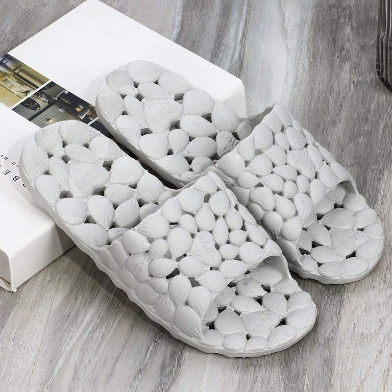 Thick-bottomed cool slippers women's new summer home bath non-slip indoor soft bathroom leakage does not stink feet plastic slippers men