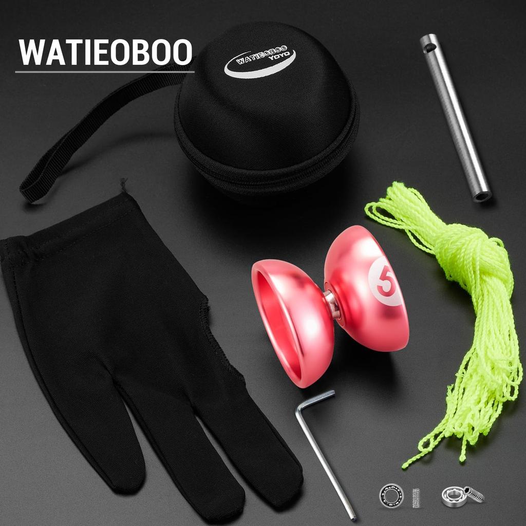 WATIEOBOO Yo-Yo Metalic Profesional Reactiv pentru Copii și pentru Nivel Intermediar și Avansat, Model Profesional pentru Trick-uri cu Șnur, pentru Începători, Non-Reactv