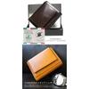 [Berkut] black trifold wallet italian leather men's ladies genuine leather Tanned leather compact wallet tri-fold Thin large capacity wallet
