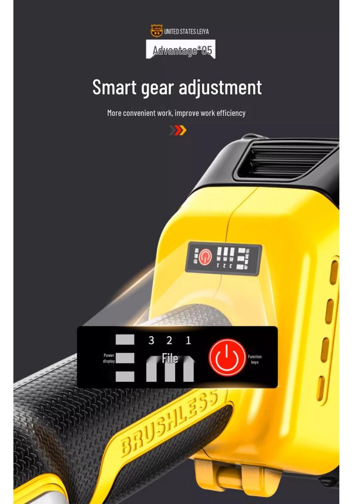 Reya A1620 High Power Brushless Angle Grinder, Lithium Battery Powered Cutting and Polishing Tool