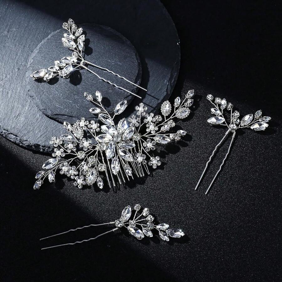 

Luxury Crystal Wedding Hair Accessories Rhinestone Flower Headband Fashion Versatile Party Banquet Women s Hair Clips Hair Combs