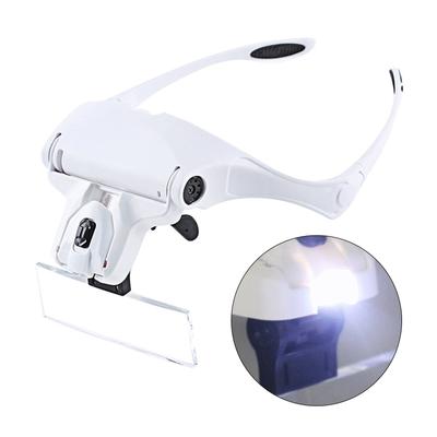 Loupe serre-tête avec lumière LED Loupe mains libres avec 5 lentilles pour travail de près Montre Bijoux Tampon