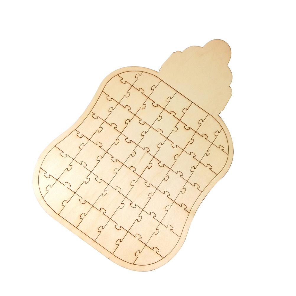 Wooden Milk Bottle Shaped Wedding Guestbook Personalised Creative Jigsaw Sign in Book for Guests Blessings Romantic Memory