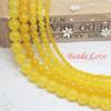 4/6/8/10/12mm Natural Round Dark Yellow Chalcedony Jades Beads Loose Spacer Beads For Jewelry Making DIY Handmade Bracelets