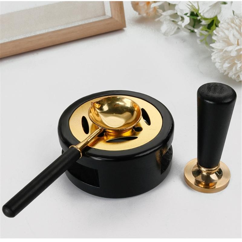 3 Pcs Wax Seal Warmer Melting Set Melting Spoon Wax Seal Stamp Handle for Stamp Sealing Gift Wrapping Private Envelope