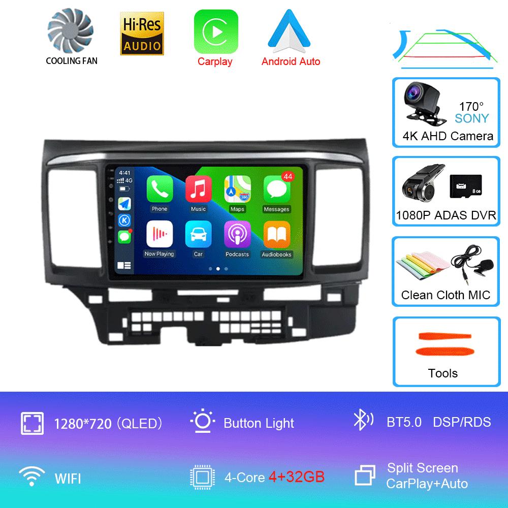 Android 14 Car Radio For MITSUBISHI LANCER 9 10 X 2008 2009 2010 2011 - 2016 9Inch Stereo Audio GPS Player Carplay Auto Screen