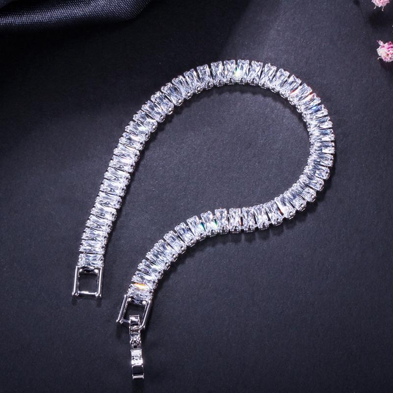 WWJ Yellow Golden Color Jewellery Cubic Zirconia Tennnis Bracelets