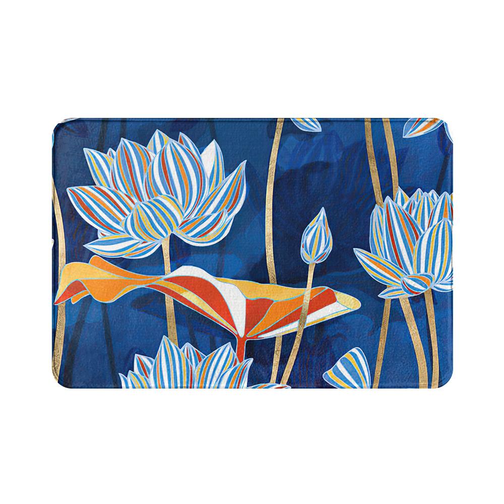 

Нескользящий замшевый ковер с цветочным растительным пейзажем, дверной коврик, дверной коврик, напольный коврик для кухни, гостиной, ковер 40x60cm