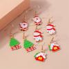 Cute Christmas Tree Drop Earrings Women Girls Elk Snowman Santa Claus Earrings X'mas New Year Party Jewelry Gifts