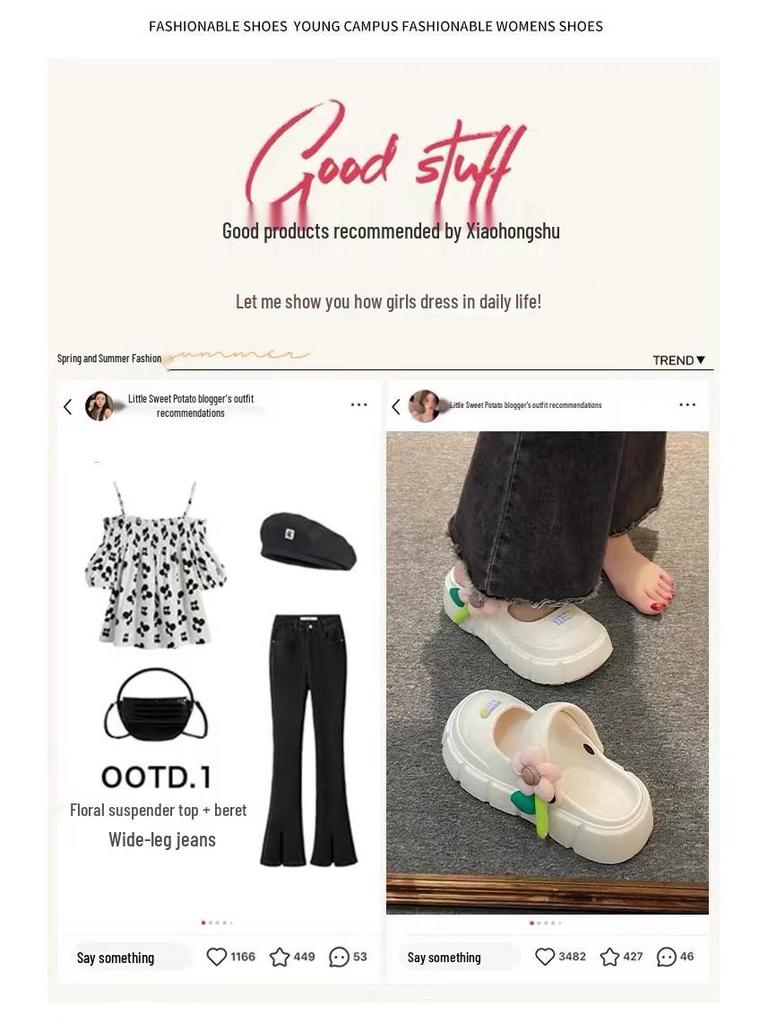 2024 Trendy Women's Milky Floral Platform Closed-Toe Summer Slippers