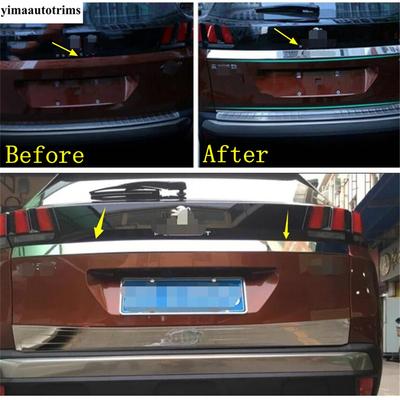 Rear Trunk Tailgate Door Molding Garnish Strip Decor Cover Trim For Peugeot 3008 3008GT 2017 - Stainless Steel Accessories