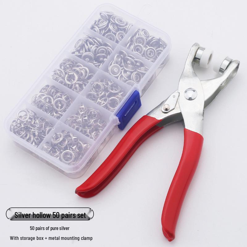 Five-Prong Solid Color Metal Snap Buttons for Baby & Children's Clothing