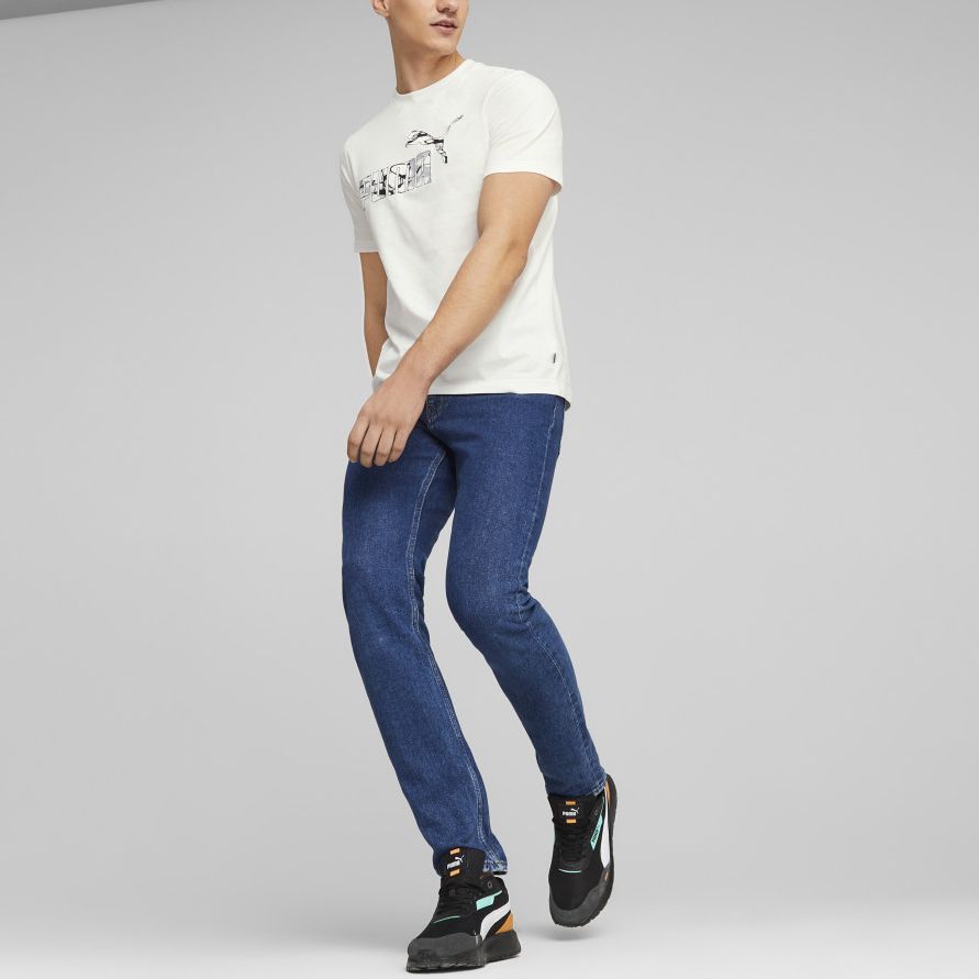 Puma Summer Splash Graphic Tee Men Tops White 677095-02