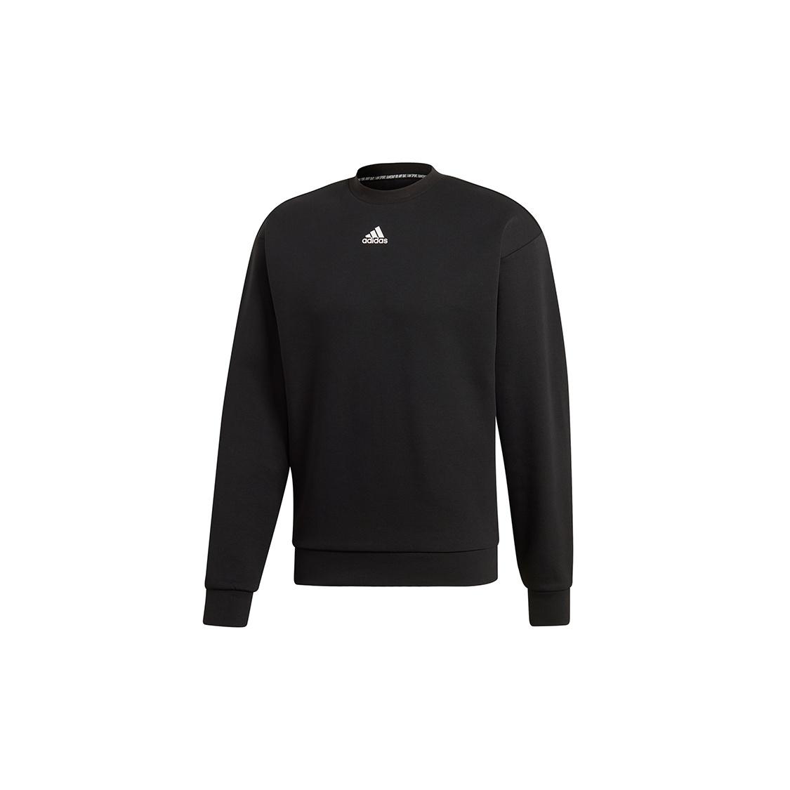 adidas M Mh 3s Crew Casual Sports Solid Color Round Neck Black Men s DX7654 XS