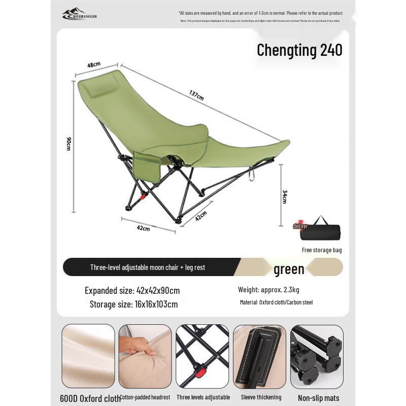 Adjustable Outdoor Folding Recliner Chair with Three-Position Backrest - Perfect for Office, Camping, or Relaxation