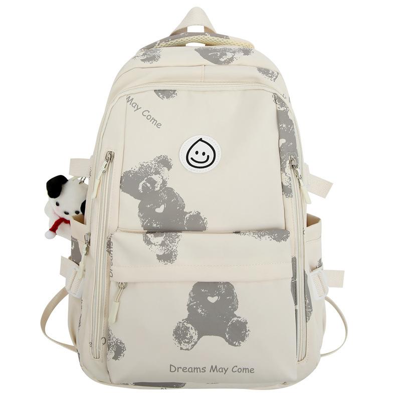 Schoolbag Casual Student Backpack 1011 New Large Capacity Wide Shoulder Strap Lightweight Backpack Korean Version Simple Backpack
