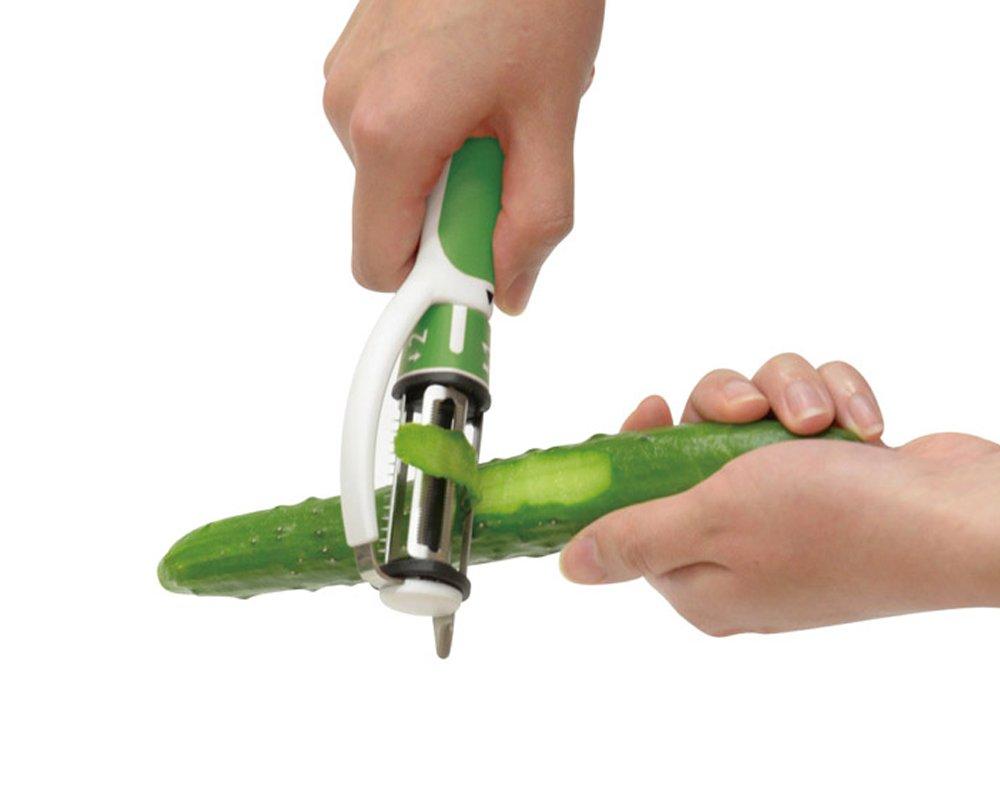 Pearl Metal Convenient Gadgets Vertical Rotating Peeler 3-Way C-3801