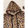 Trendy Women's Oversized Hoodie with Bold Brown Leopard Print – Cozy Fleece Pullover Sweatshirt for Casual Streetwear